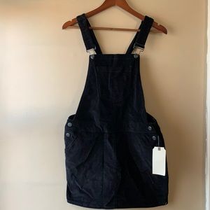 Black Corduroy overall skirt